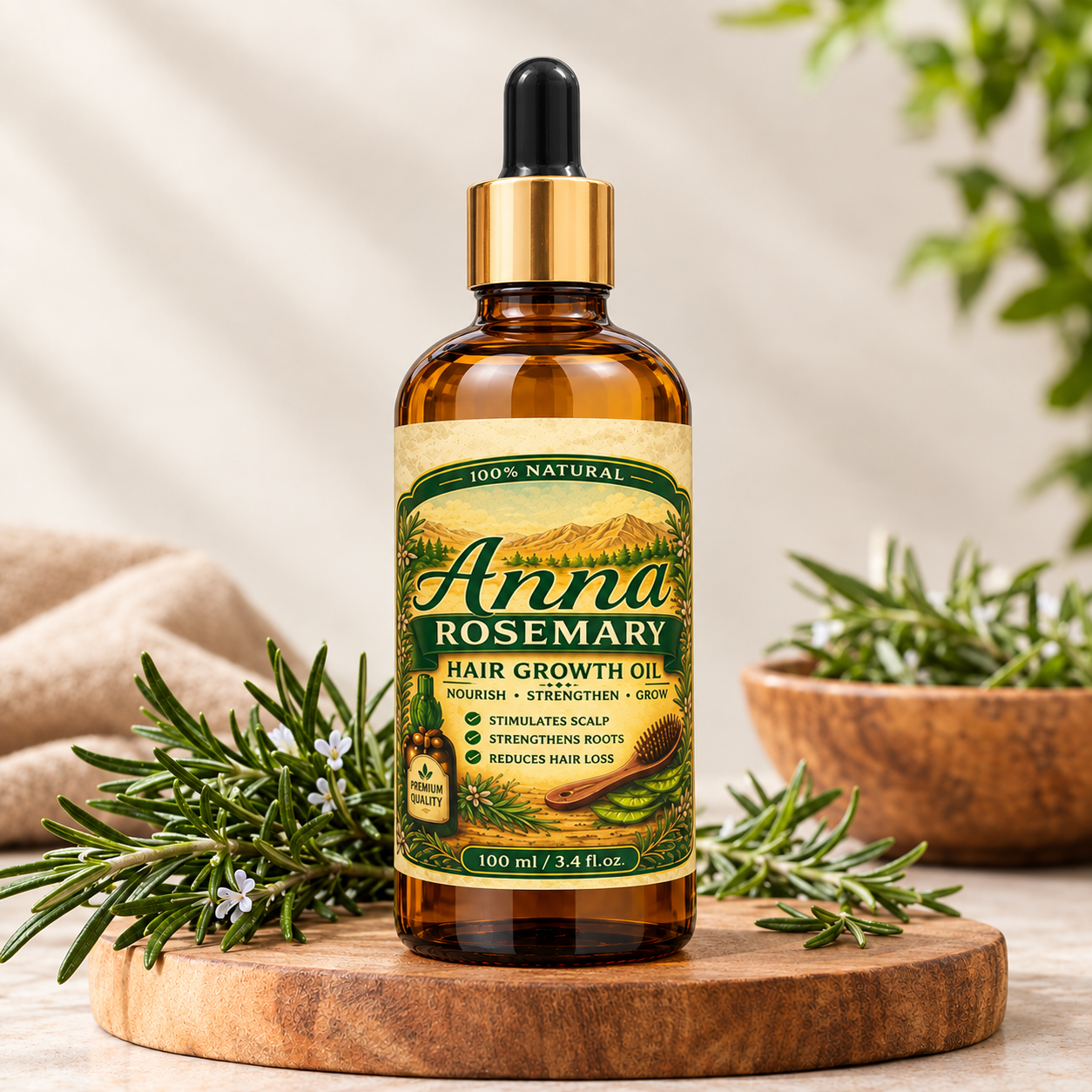 Anna Rosemary Hair Oil bottle